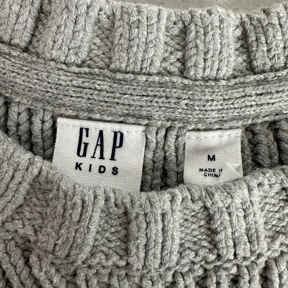 Gap Girls Medium Popcorn Long Sleeve Sweater Gray